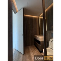 PU Painted Interior Door with Timeless Gold Anodized Profile – Developer Supply UAE